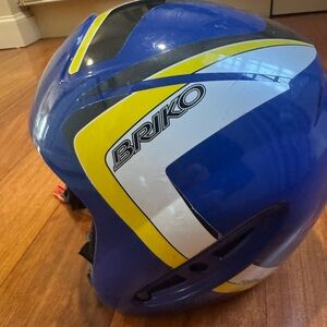 Blue and Yellow Kids Ski Racing Helmet